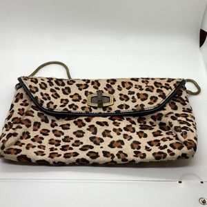Vintage Ann Taylor Leather leopard print bag​​